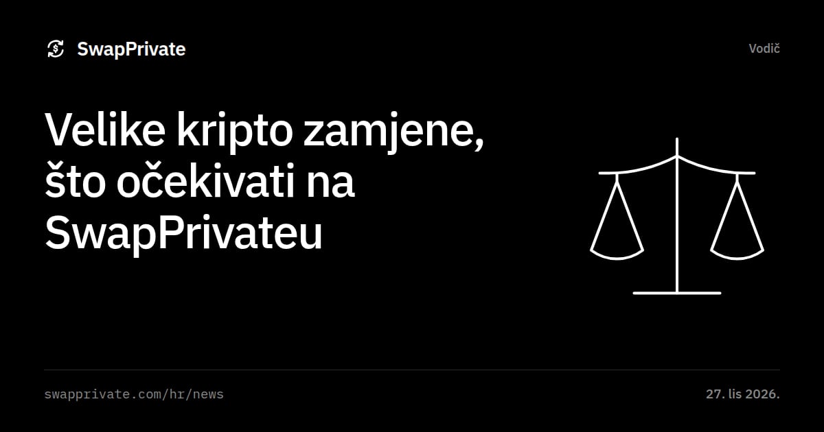 Velike kripto zamjene, što očekivati na SwapPrivateu