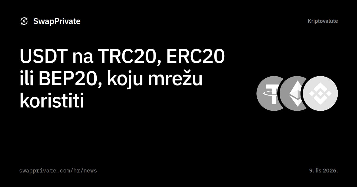 USDT na TRC20, ERC20 ili BEP20, koju mrežu koristiti