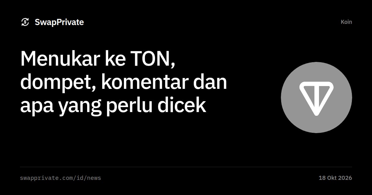 Menukar ke TON, dompet, komentar dan apa yang perlu dicek