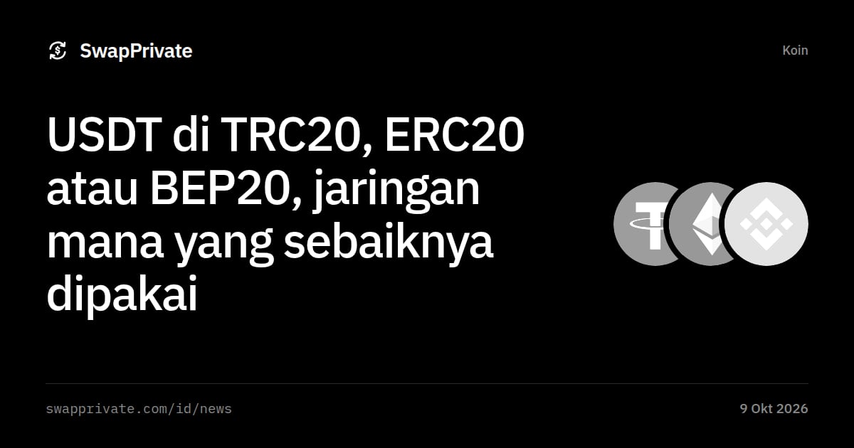 USDT di TRC20, ERC20 atau BEP20, jaringan mana yang sebaiknya dipakai