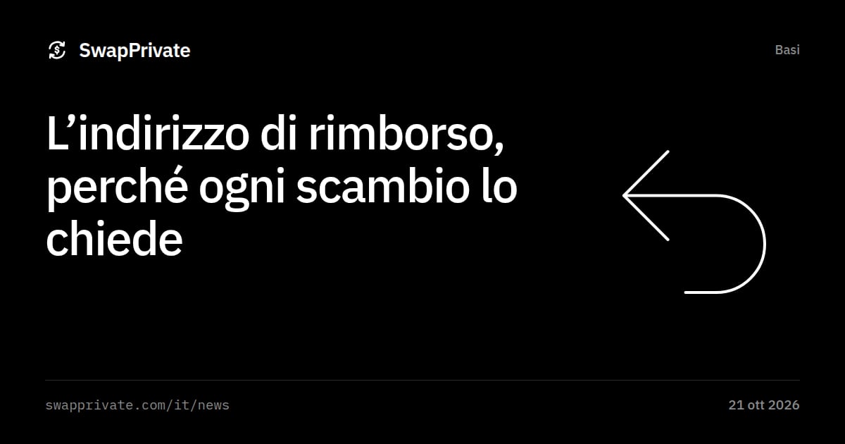 L’indirizzo di rimborso, perché ogni scambio lo chiede