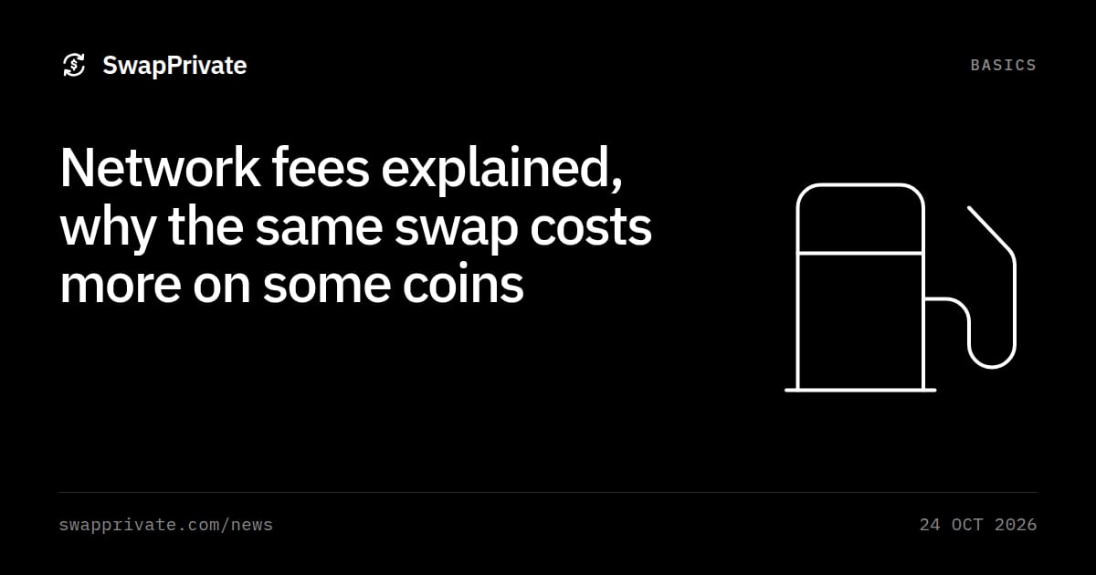 Network fees explained, why the same swap costs more on some coins