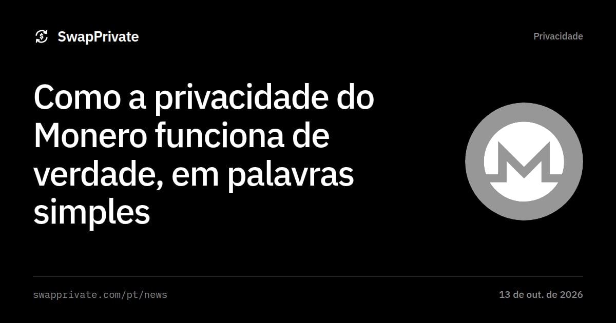 Como a privacidade do Monero funciona de verdade, em palavras simples