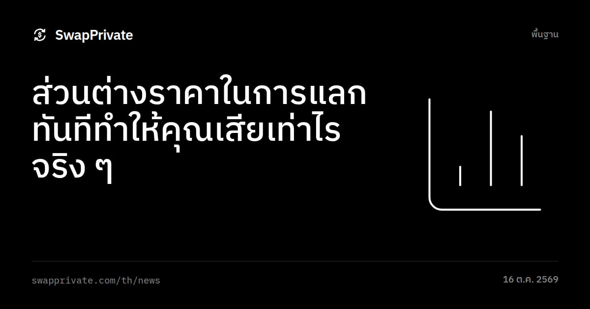 ส่วนต่างราคาในการแลกทันทีทำให้คุณเสียเท่าไรจริง ๆ