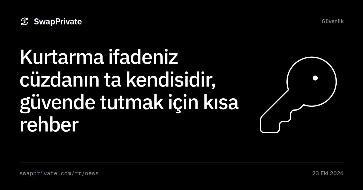 Kurtarma ifadeniz cüzdanın ta kendisidir, güvende tutmak için kısa rehber