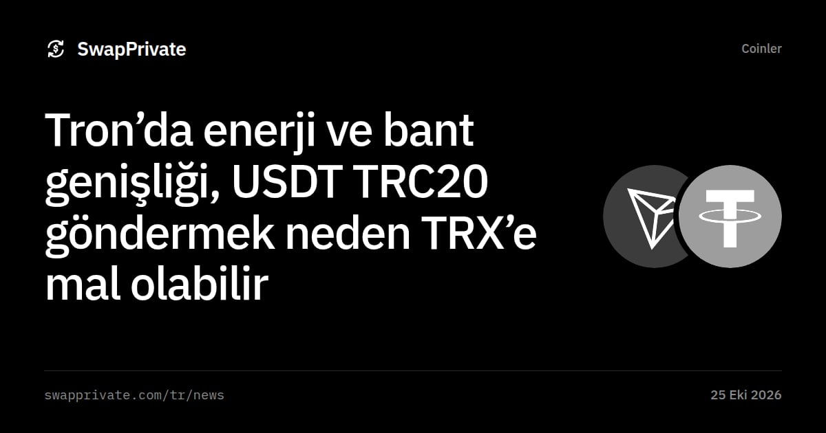 Tron’da enerji ve bant genişliği, USDT TRC20 göndermek neden TRX’e mal olabilir