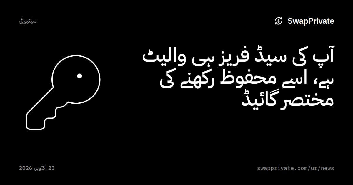 آپ کی سیڈ فریز ہی والیٹ ہے، اسے محفوظ رکھنے کی مختصر گائیڈ