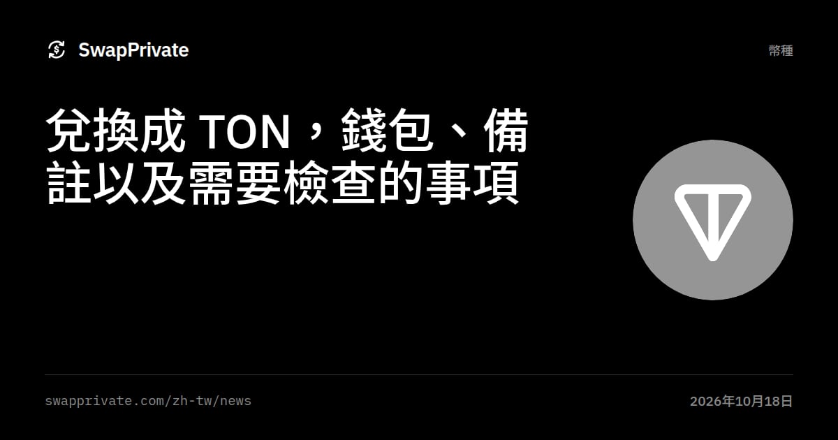 兌換成 TON，錢包、備註以及需要檢查的事項